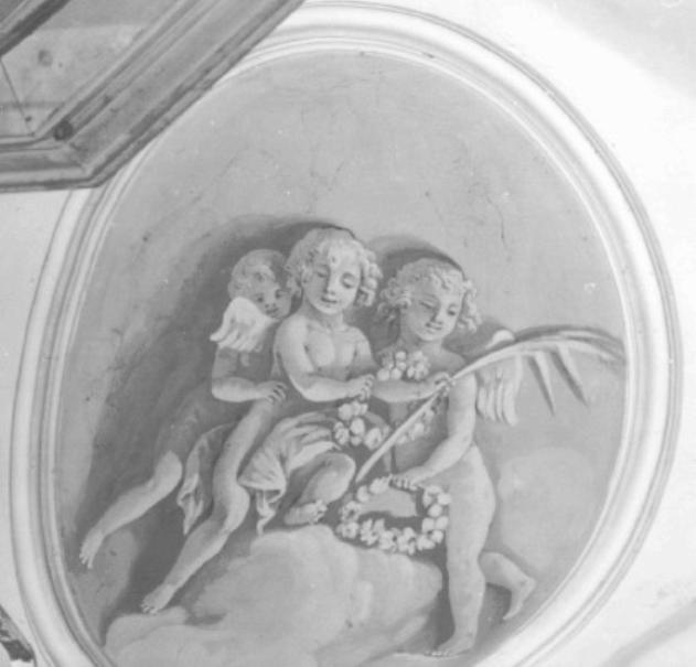 angioletti con simboli del martirio (dipinto) - ambito feltrino (fine/inizio secc. XIX/ XX)
