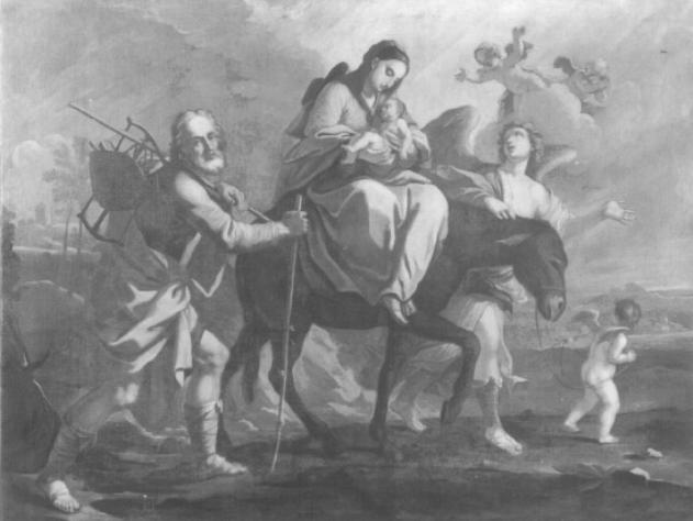 Fuga in Egitto (dipinto) di Lazzarini Antonio (attribuito) (sec. XVIII)