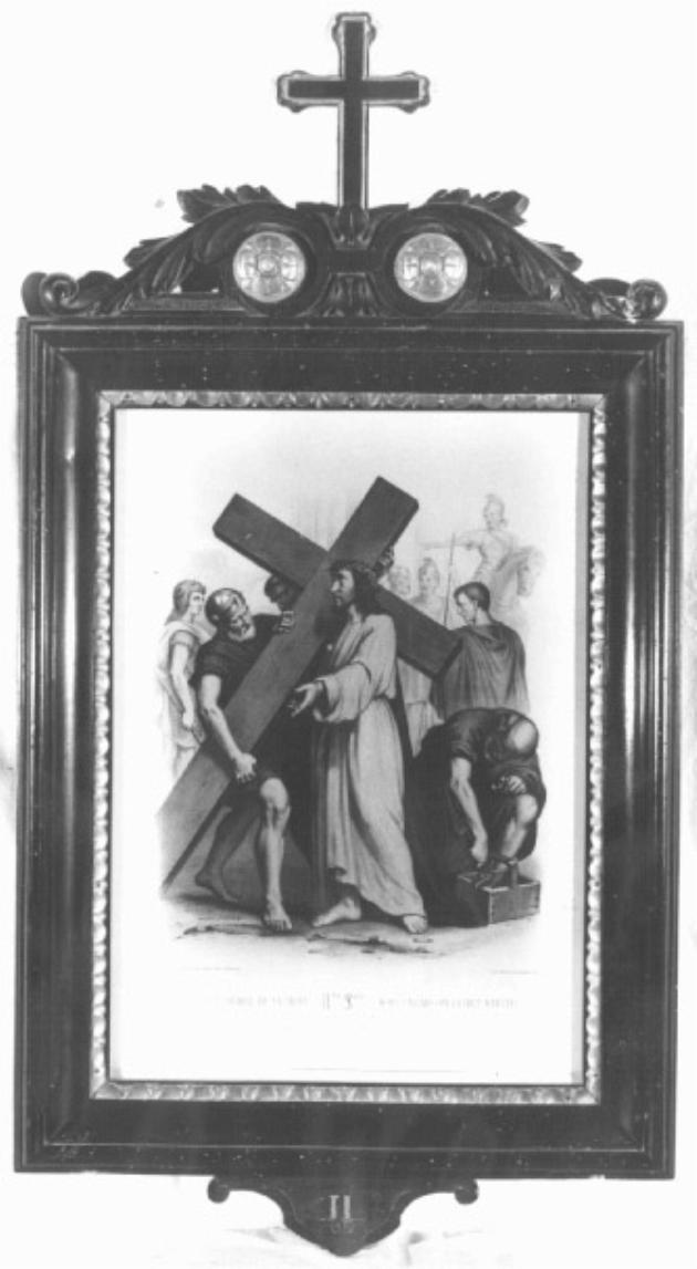 stazione II: Gesù caricato della croce (stampa) - ambito veneto (sec. XIX)