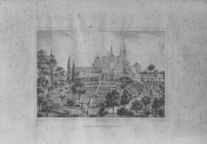 veduta dell'orto botanico di Padova (stampa) - ambito veneto (sec. XIX)