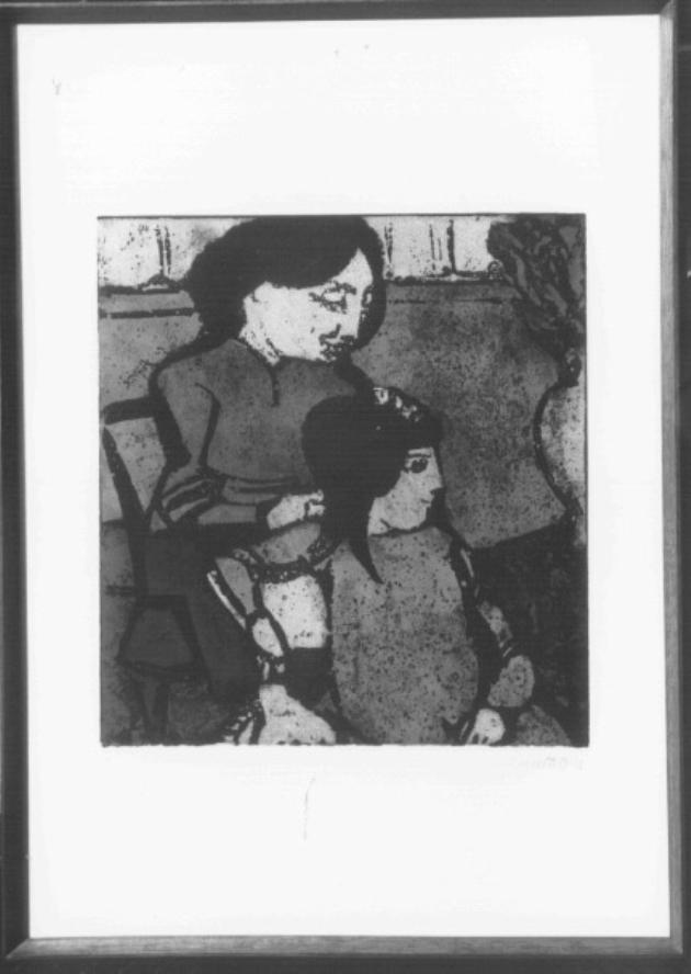 madre e figlia (stampa a colori) - ambito italiano (sec. XX)