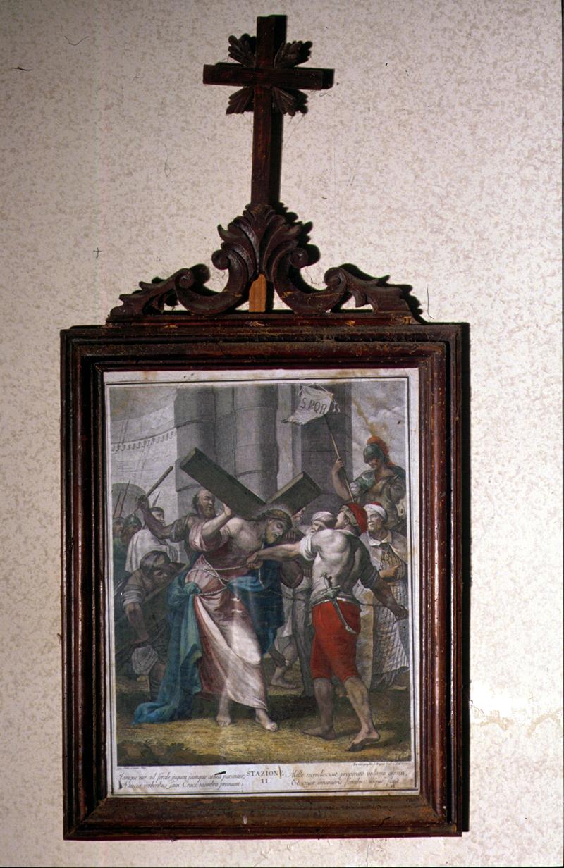 stazione II: Gesù caricato della Croce (stampa) - ambito veneto (sec. XIX)