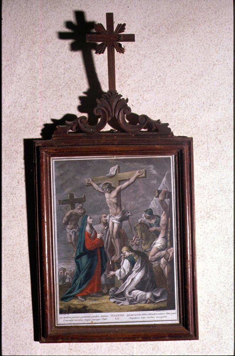 stazione XII: Gesù innalzato e morto in croce (stampa) - ambito veneto (sec. XIX)