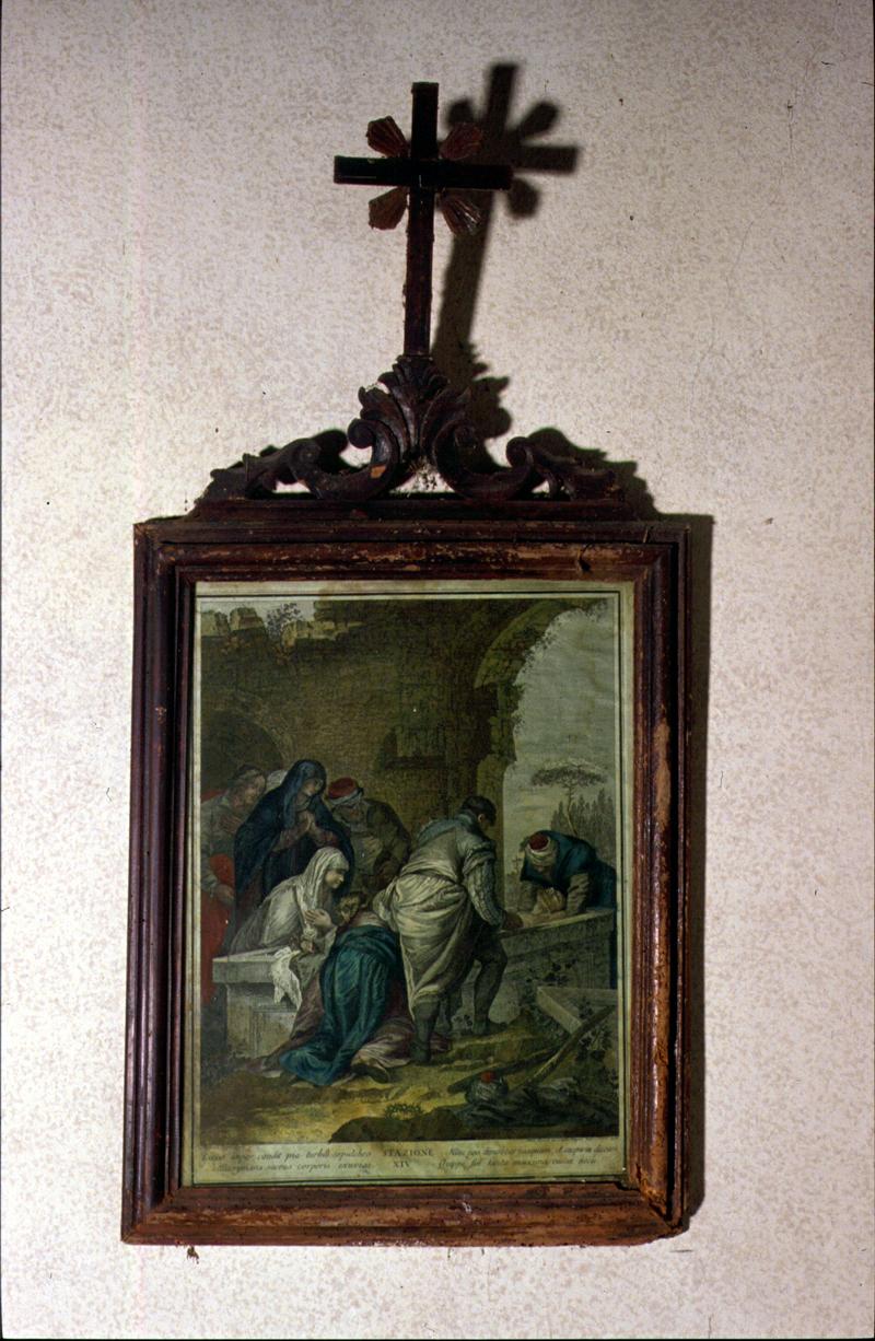 stazione XIV: Gesù deposto nel sepolcro (stampa) - ambito veneto (sec. XIX)