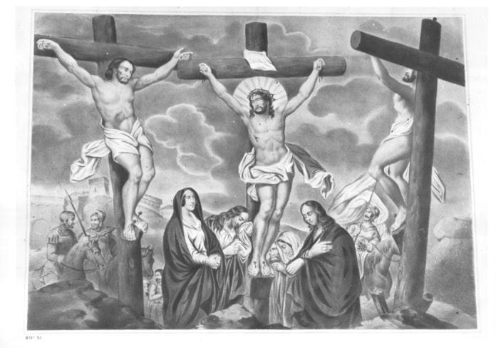 stazione XII: Gesù innalzato e morto in croce (stampa) - ambito francese (prima metà sec. XIX)
