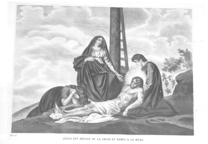 stazione XIII: Gesù deposto dalla croce (stampa) - ambito francese (prima metà sec. XIX)
