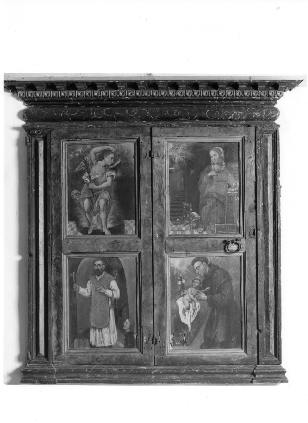 armadio - a muro - bottega bellunese (fine/inizio secc. XVII/ XVIII)