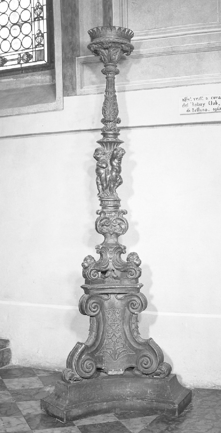 candeliere d'altare - ambito veneto (secc. XVII/ XVIII)