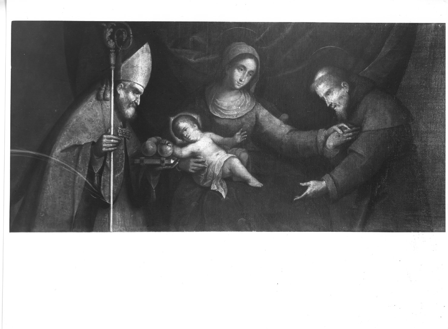 Madonna con Bambino, San Nicola e San Francesco (dipinto) - ambito veneto (primo quarto sec. XVII)