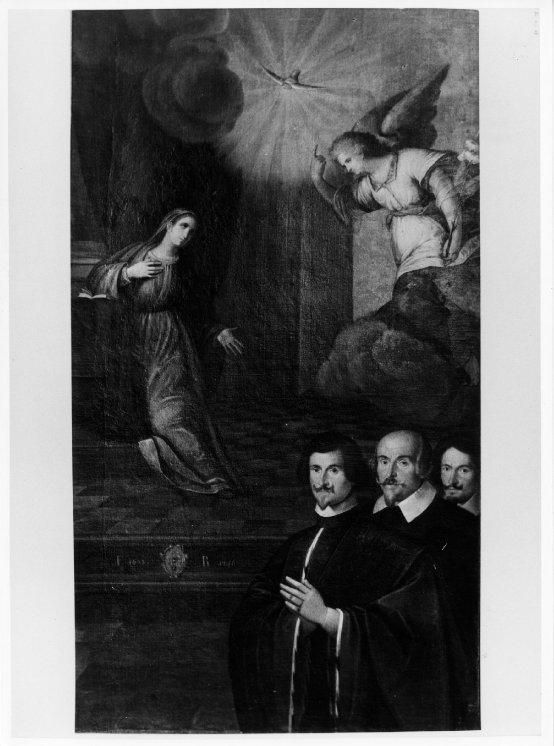 Madonna annunciata e devoti (dipinto) - ambito veneto (sec. XVII)