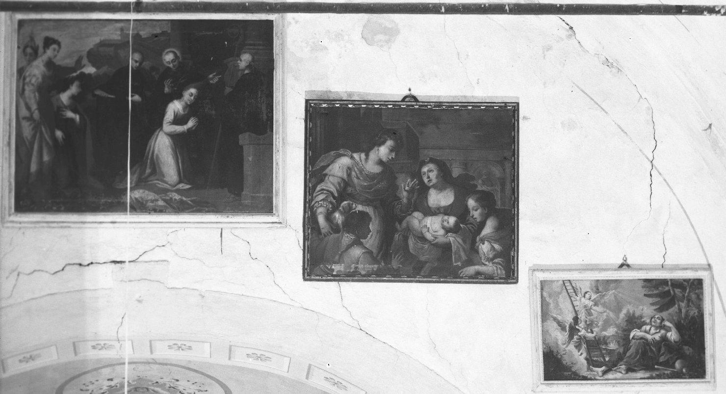 Santa Scolastica con San Benedetto, San Mauro e San Placido (dipinto) - ambito veneto (sec. XVII)