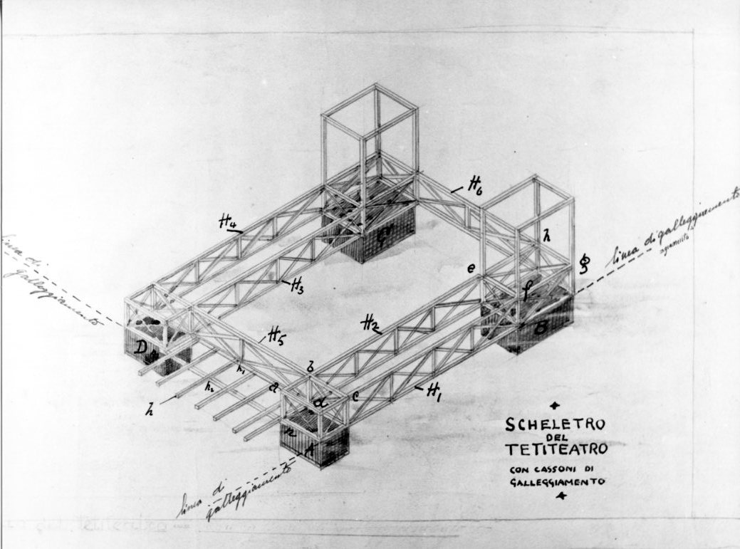 progetto per il Tetiteatro (disegno) di Martini Alberto (sec. XX)