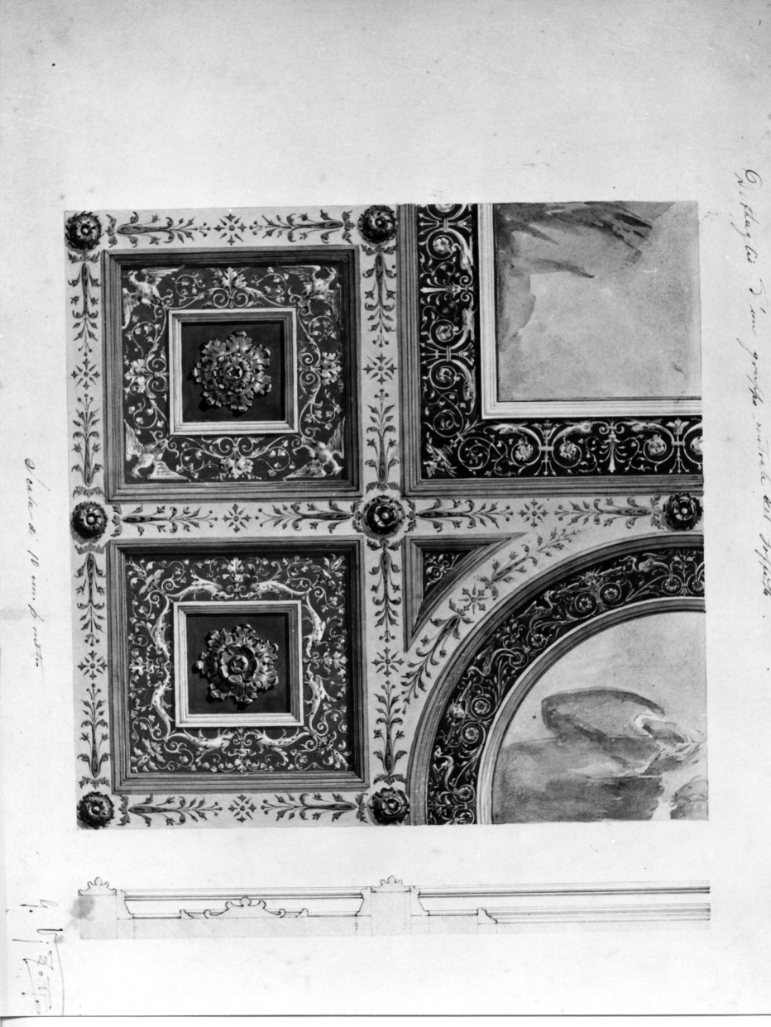 studio per lil soffitto della Madonna dei Miracoli a Motta di Livenza (disegno) di Vizzotto Alberti Giuseppe (sec. XIX)