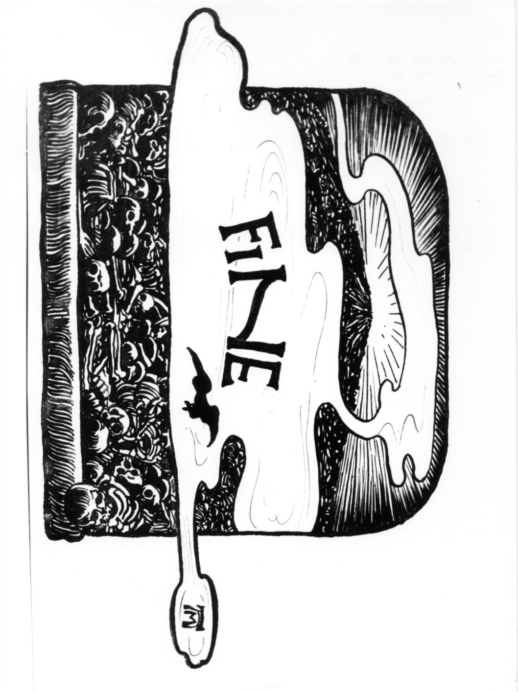 Fine, ossario (disegno) di Martini Alberto (sec. XIX)