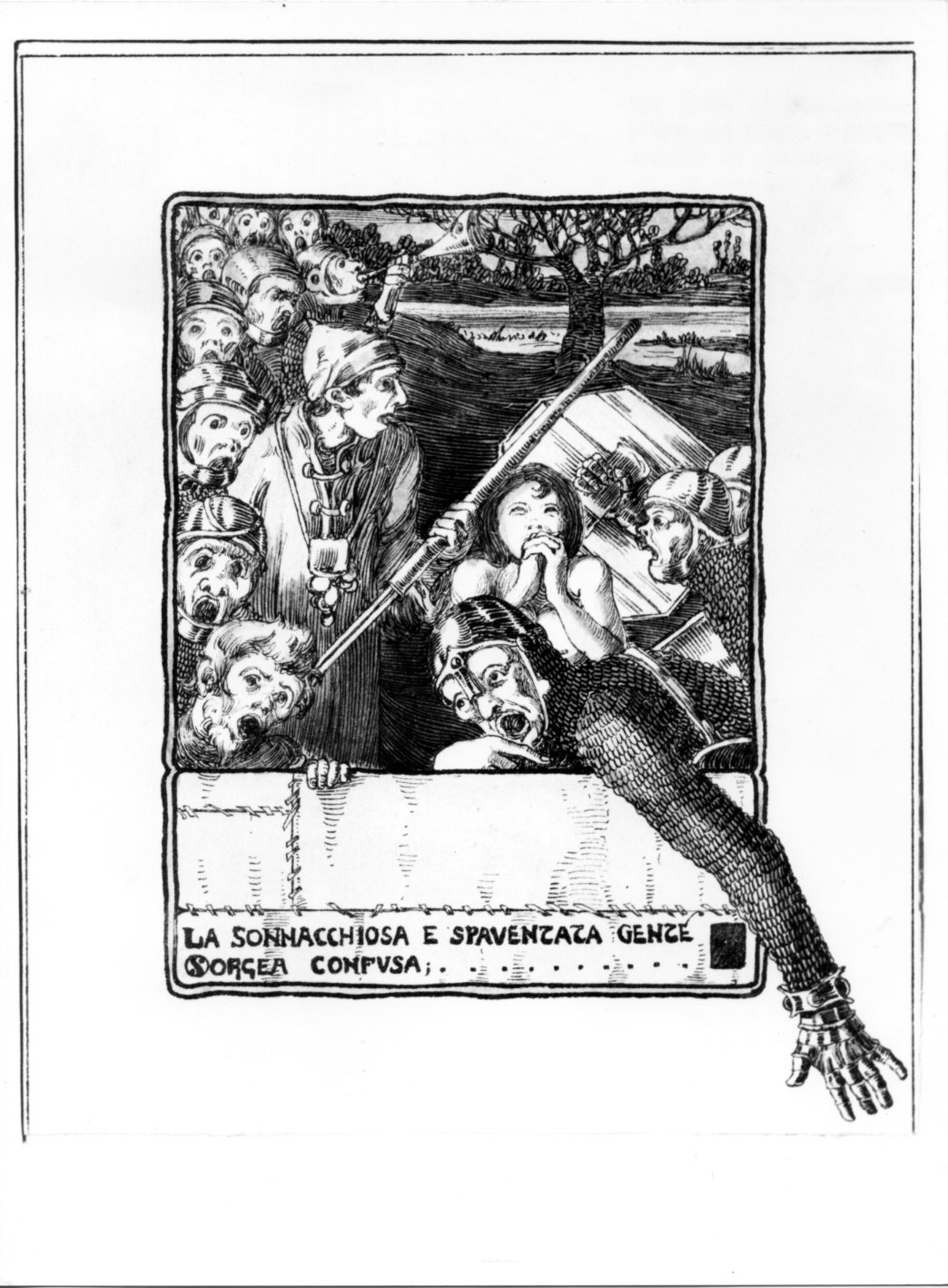 Assalto notturno, scena di assalto guerresco (disegno) di Martini Alberto (sec. XIX)
