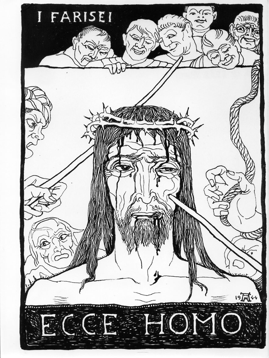Ecce homo - I farisei, Ecce Homo (disegno) di Martini Alberto (sec. XX)