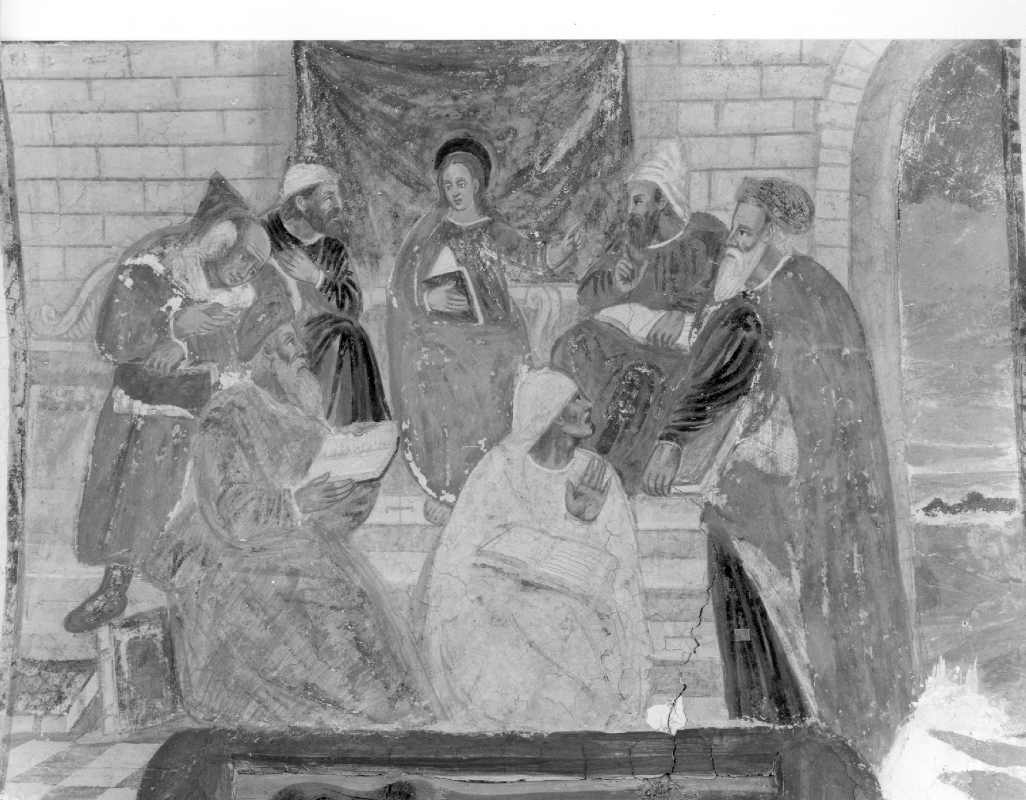 disputa di Gesù con i dottori del tempio (dipinto, elemento d'insieme) - ambito veneto (prima metà sec. XVI)