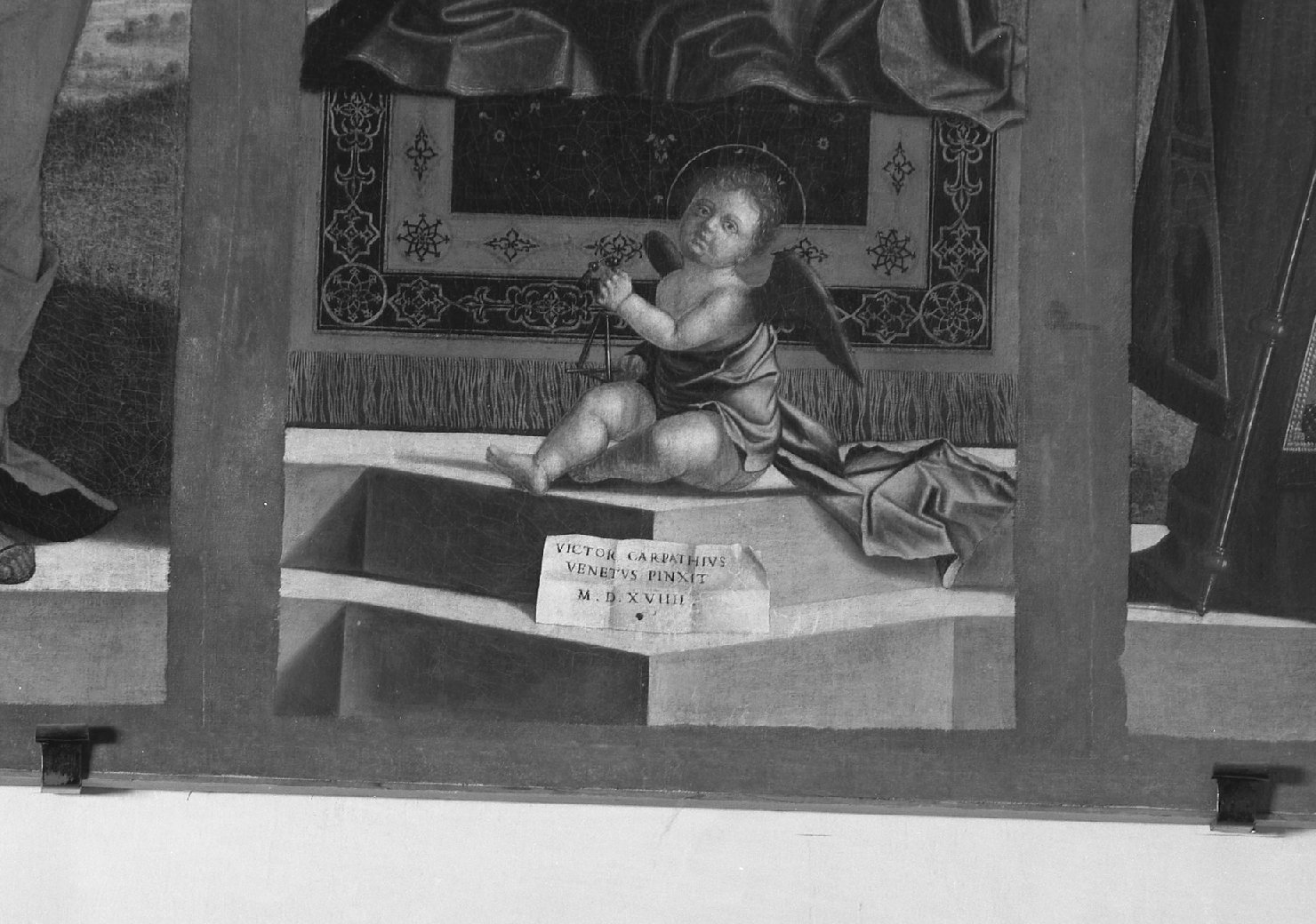 Madonna in Trono con Bambino, San Rocco, San Sebastiano, San Tomaso e San Dionisio (dipinto) di Carpaccio Vittore (sec. XVI)