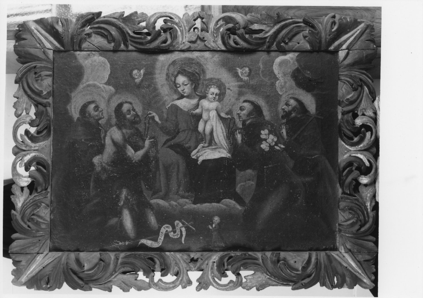 Madonna del Rosario e santi (dipinto) - ambito veneto (sec. XVII)