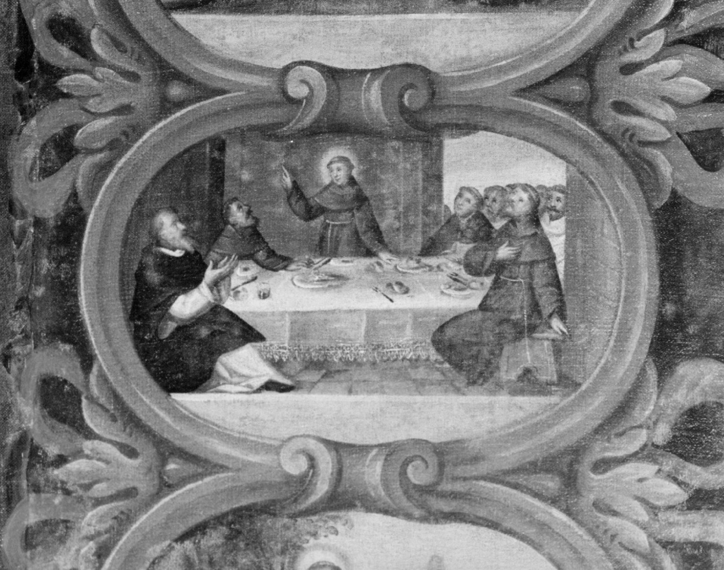 Predica di Sant' Antonio da Padova ai confratelli (dipinto, ciclo) - ambito veneto (sec. XVIII)