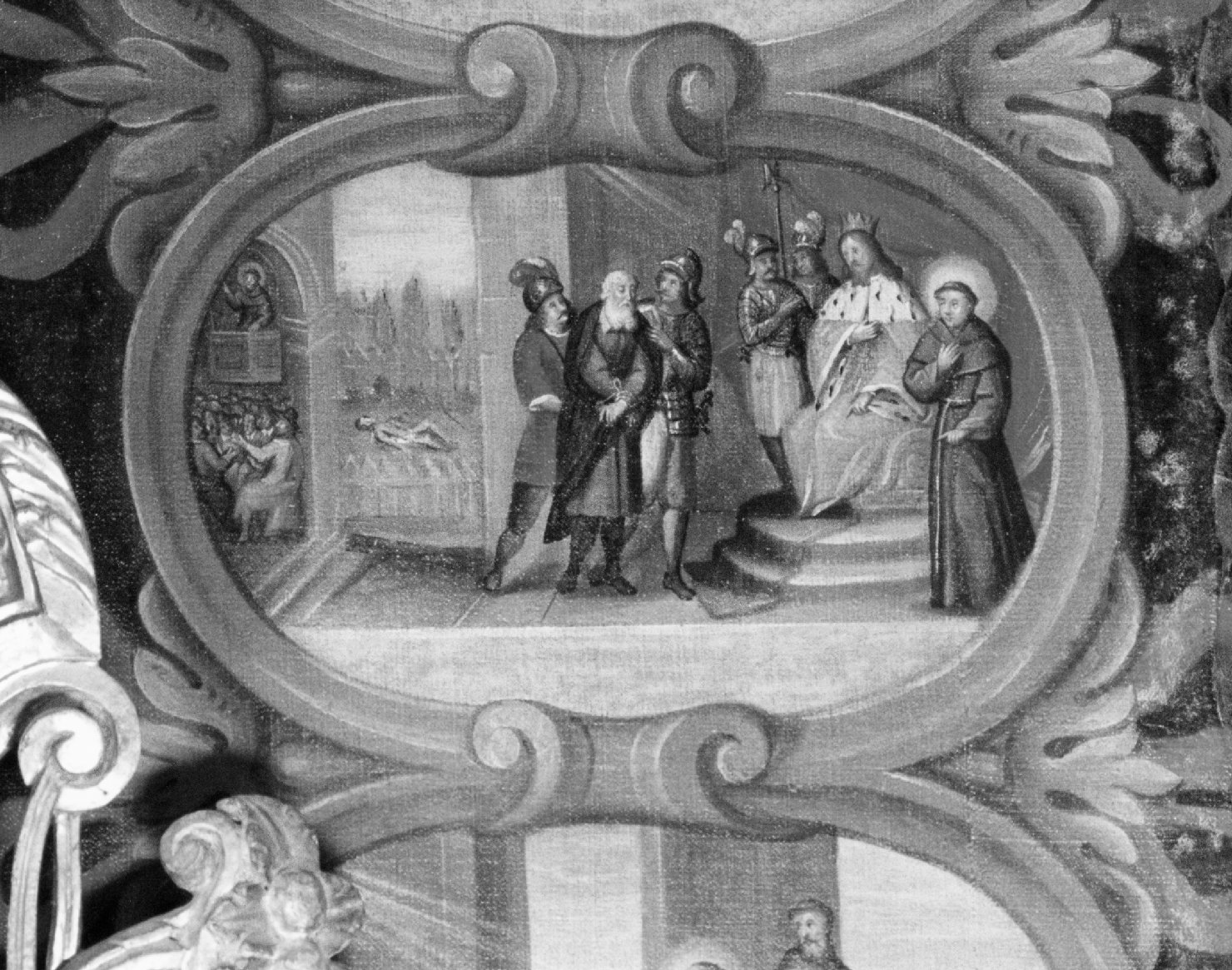 Sant' Antonio da Padova salva il padre da morte sicura (dipinto, ciclo) - ambito veneto (sec. XVIII)