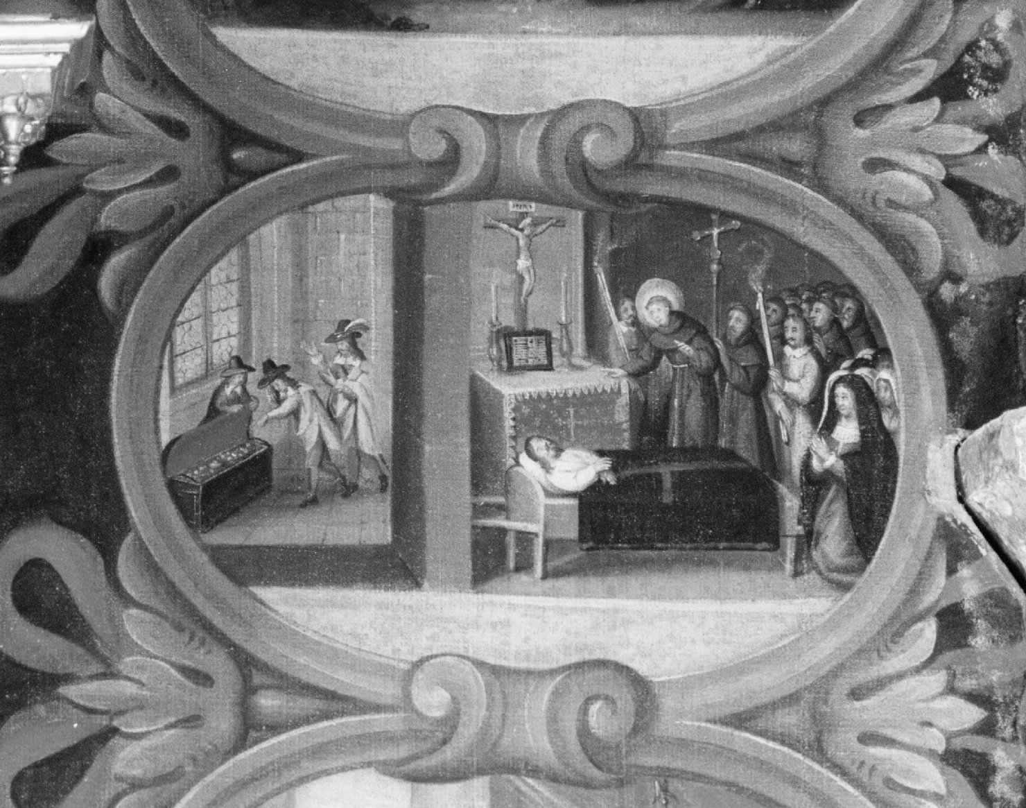 Sant' Antonio da Padova e il miracolo del cuore dell'avaro (dipinto, ciclo) - ambito veneto (sec. XVIII)