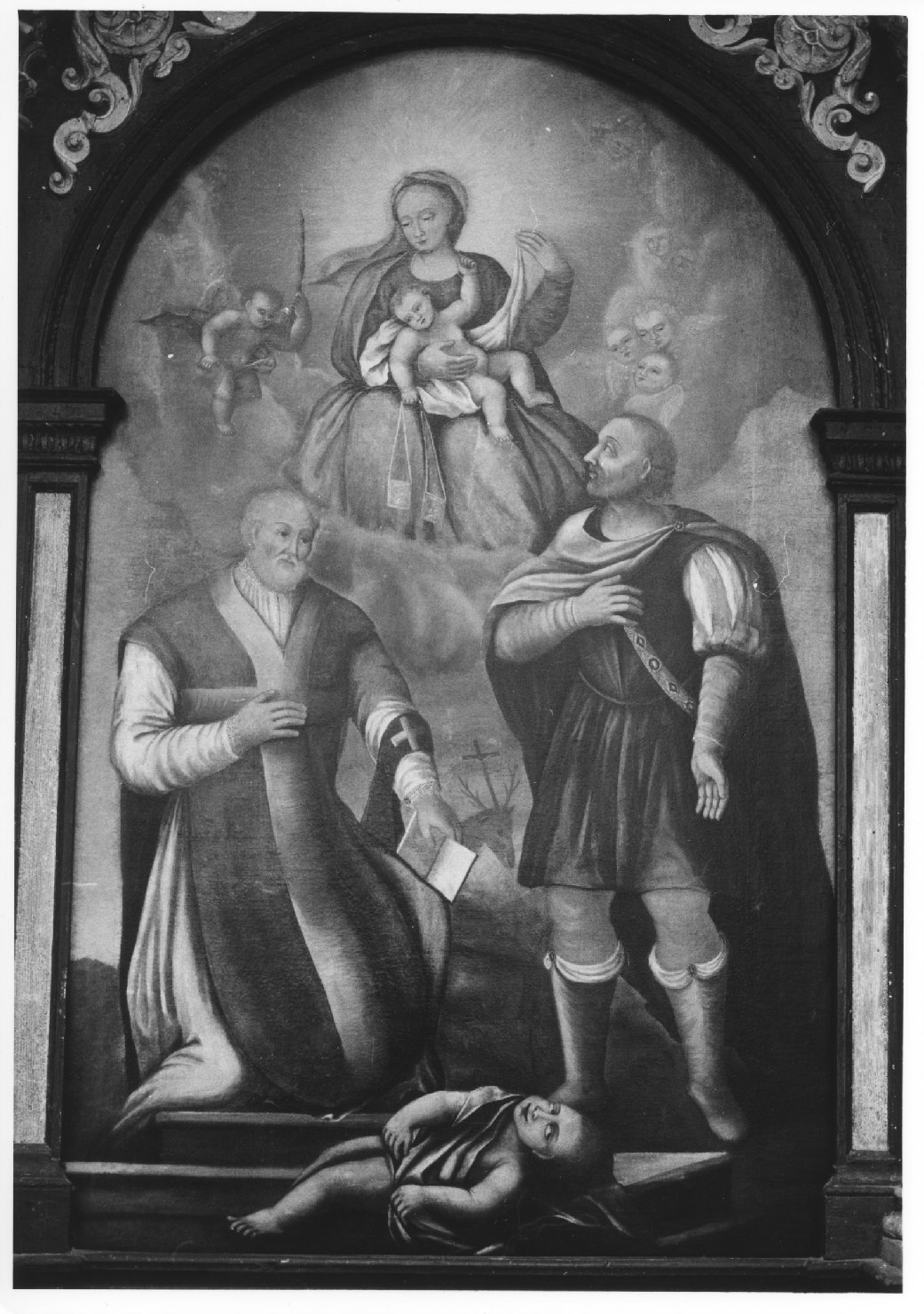 Madonna del Carmelo con Bambino e i Santi Valentino ed Eustachio (dipinto) - ambito veneto (sec. XIX)