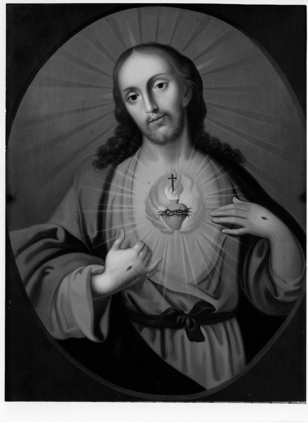 Sacro Cuore di Gesù (dipinto) di Oberbach Tadeo (sec. XIX)