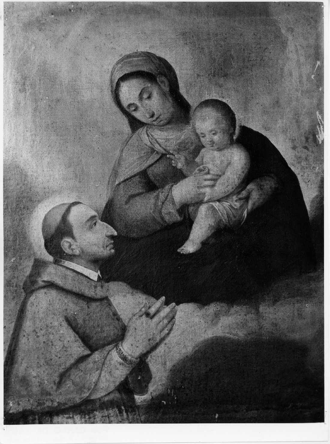 Madonna con Bambino e San Carlo Borromeo (dipinto) - ambito veneto (sec. XVII)
