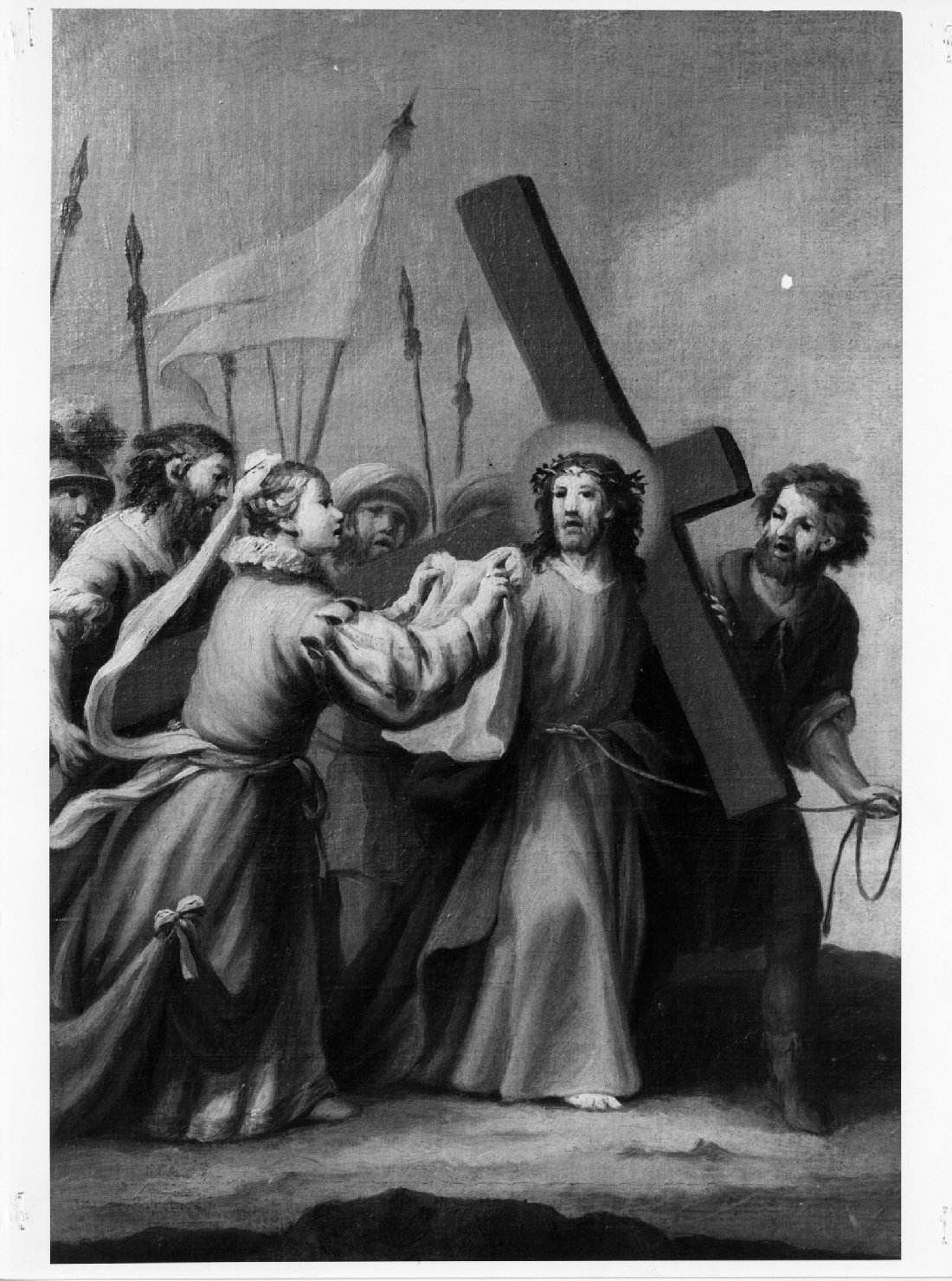 stazione VI: Gesù asciugato dalla Veronica (dipinto) - ambito veneto (sec. XIX)