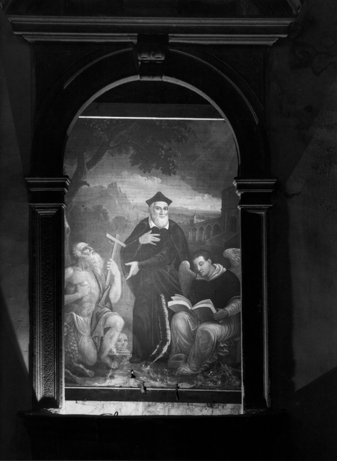 San Filippo Neri tra San Michele Arcangelo e San Girolamo (dipinto) - ambito veneto (sec. XIX)