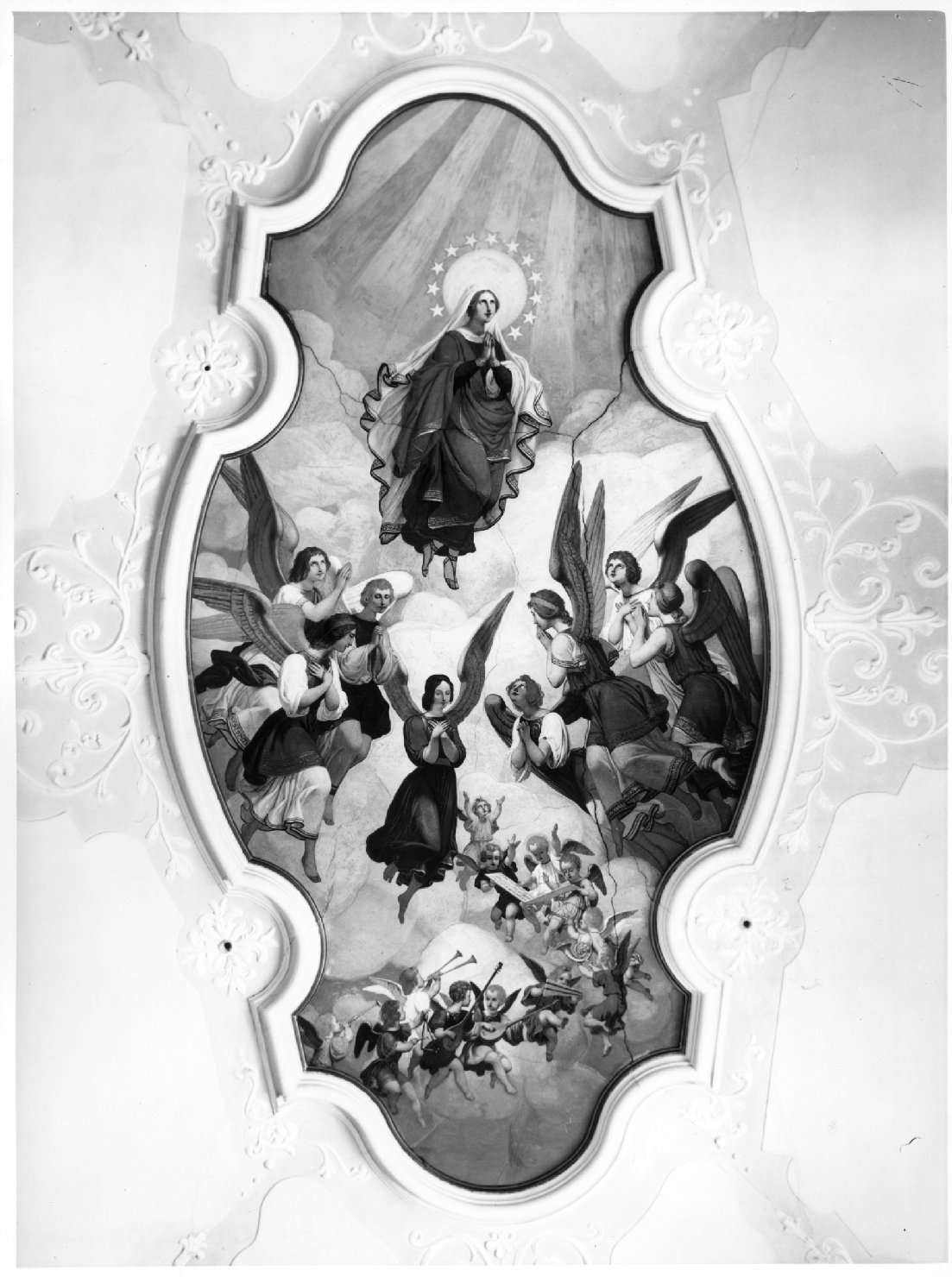 Madonna Assunta con angeli (dipinto) - ambito veneto (sec. XIX)