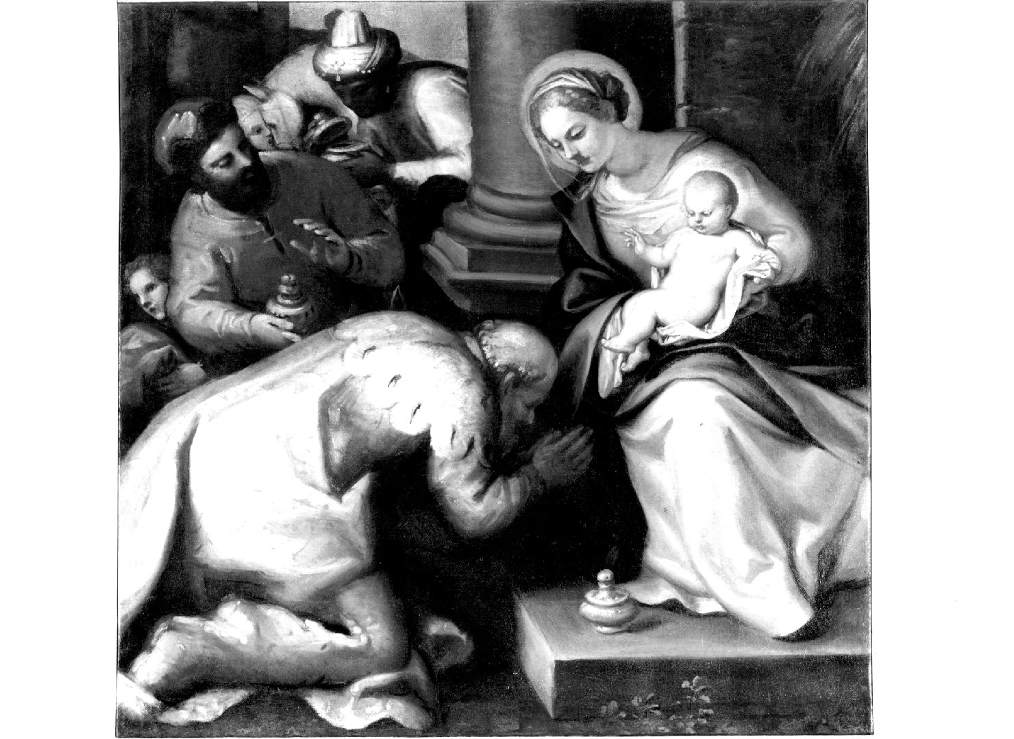 adorazione dei Re Magi (dipinto) di Pellegrini Girolamo (sec. XVII)