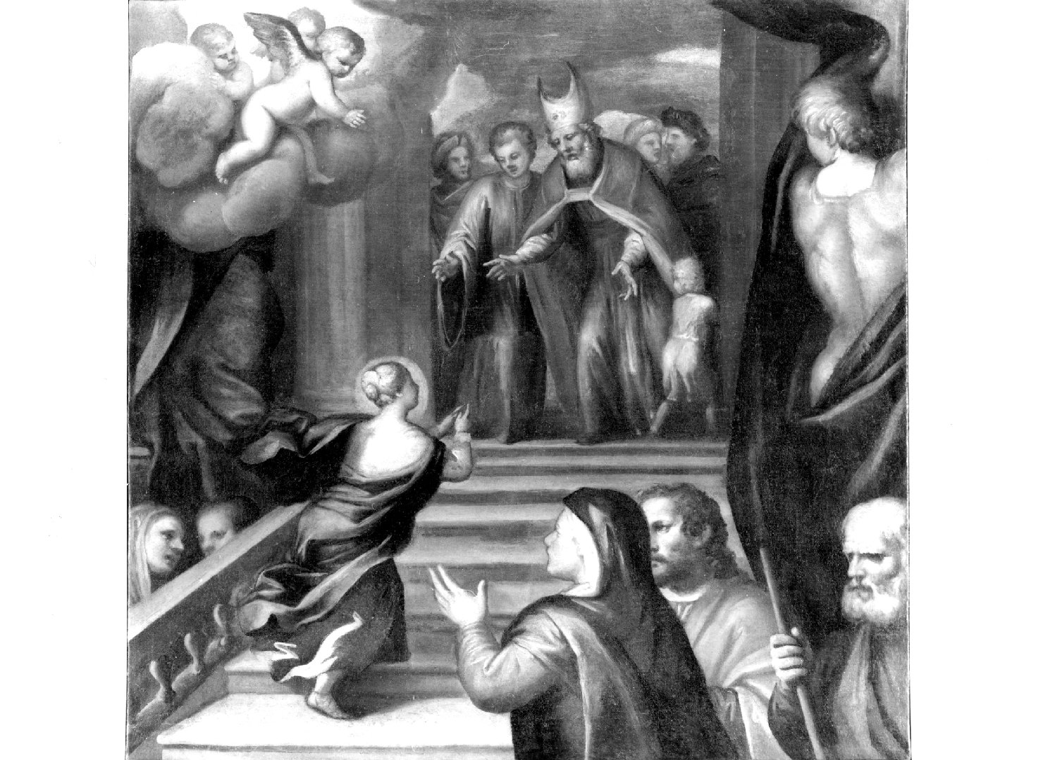 presentazione di Maria Vergine al tempio (dipinto) di Pellegrini Girolamo (sec. XVII)