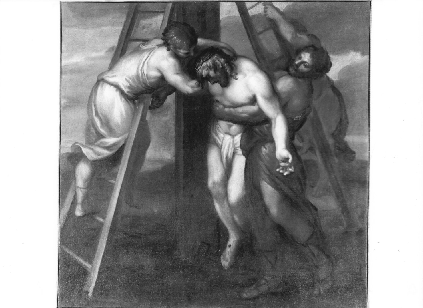 Cristo deposto dalla croce (dipinto) di Pellegrini Girolamo (attribuito) (sec. XVII)