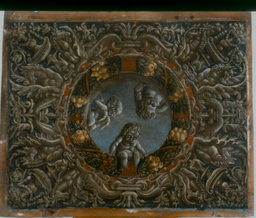 angioletti e frutta (decorazione pittorica, elemento d'insieme) di Falconetto Giovanni Maria (attribuito) (inizio sec. XVI)