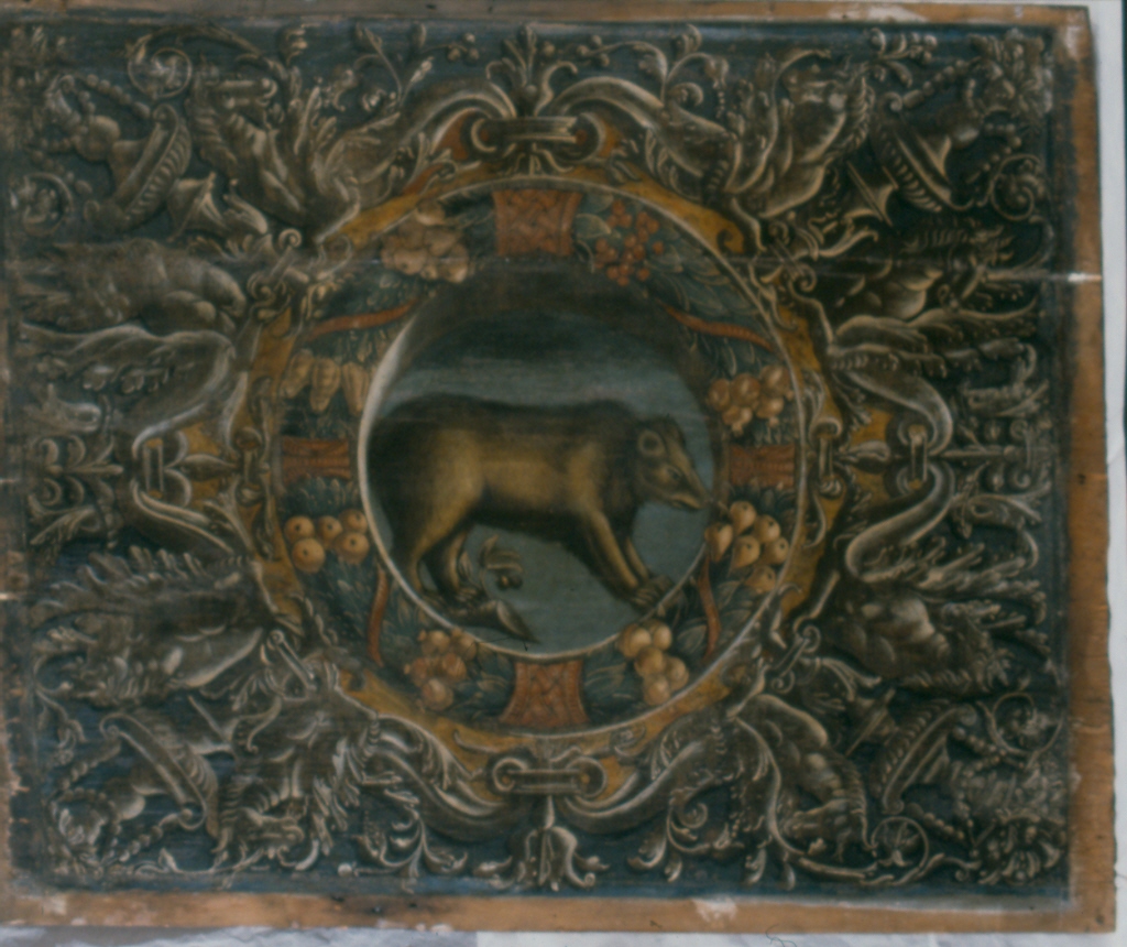 orso (decorazione pittorica, elemento d'insieme) di Falconetto Giovanni Maria (attribuito) (inizio sec. XVI)