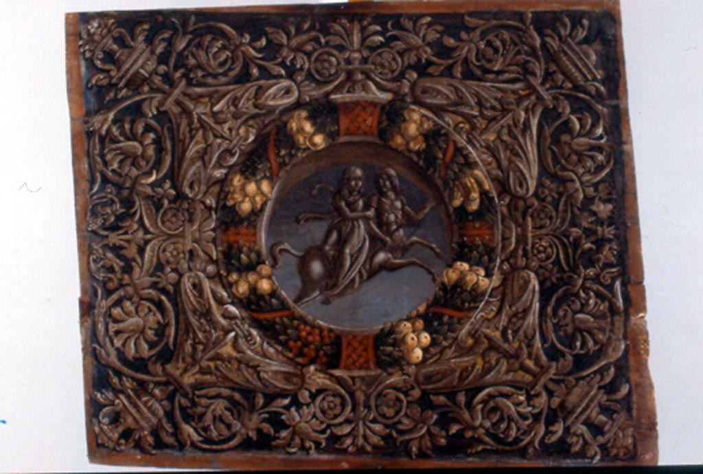 Nesso rapisce Deianira (decorazione pittorica, elemento d'insieme) di Falconetto Giovanni Maria (attribuito) (inizio sec. XVI)