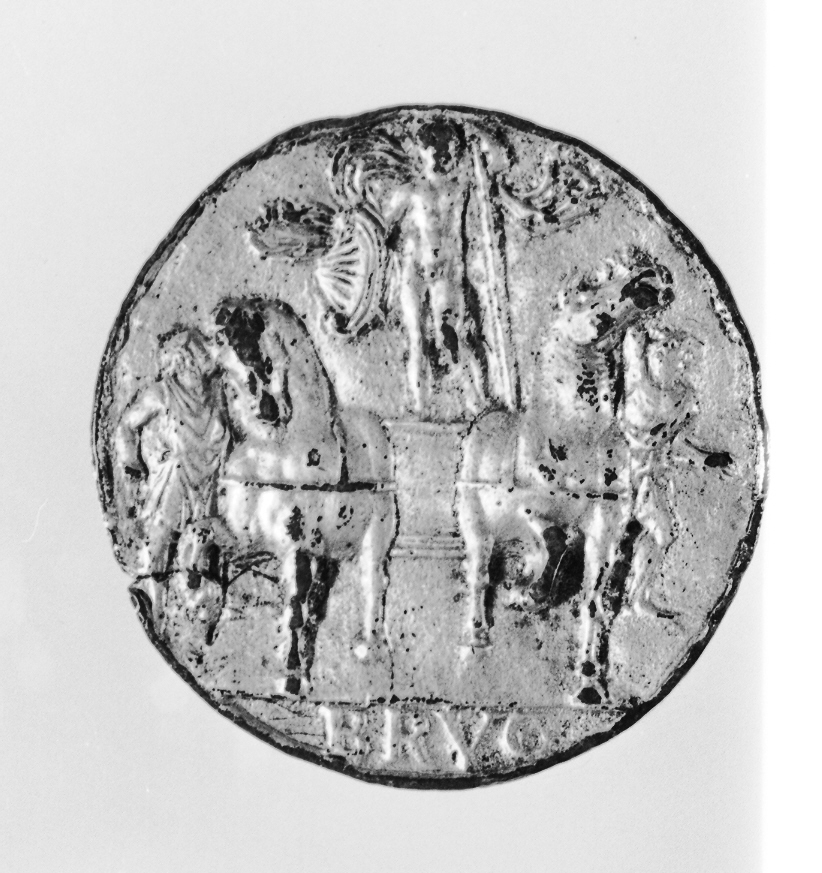 imperatore in trionfo (placchetta, opera isolata) - ambito milanese (fine/inizio secc. XV/ XVI)