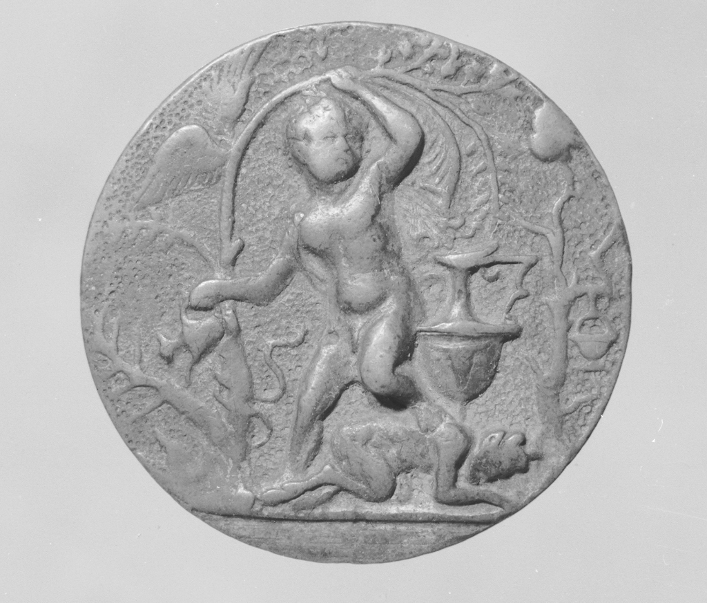 allegoria della Lussuria scacciata dalla Castità (placchetta, opera isolata) di Briosco Andrea (secc. XV/ XVI)