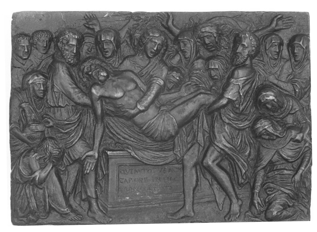 deposizione di Cristo nel sepolcro (placchetta, opera isolata) di Briosco Andrea (secc. XV/ XVI)