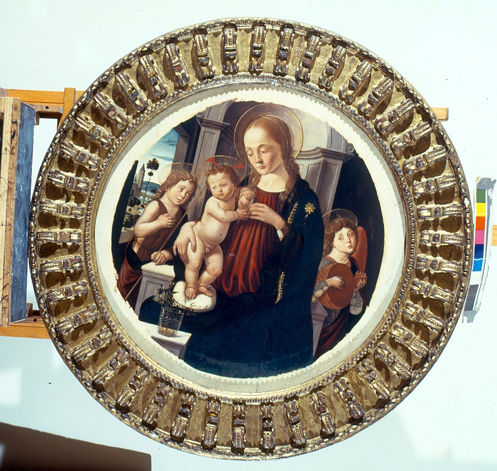 Madonna con Bambino e altri personaggi (tavola, opera isolata) di Biagio d'Antonio (sec. XV)
