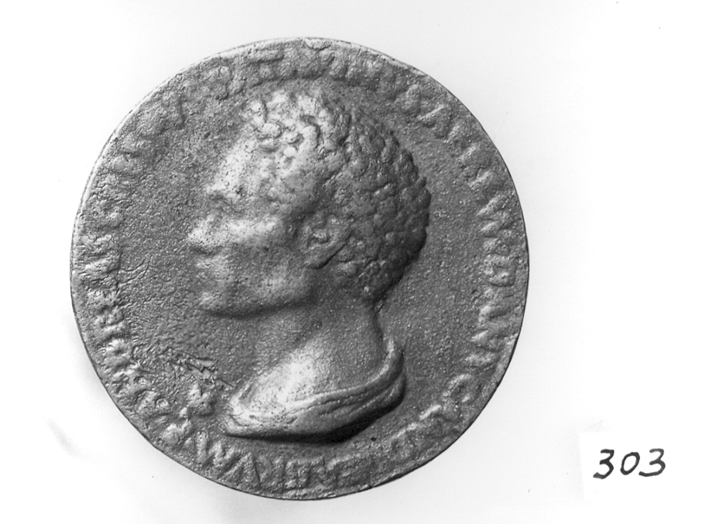 testa d'uomo (medaglia, elemento d'insieme) di Briosco Andrea (secc. XV/ XVI)