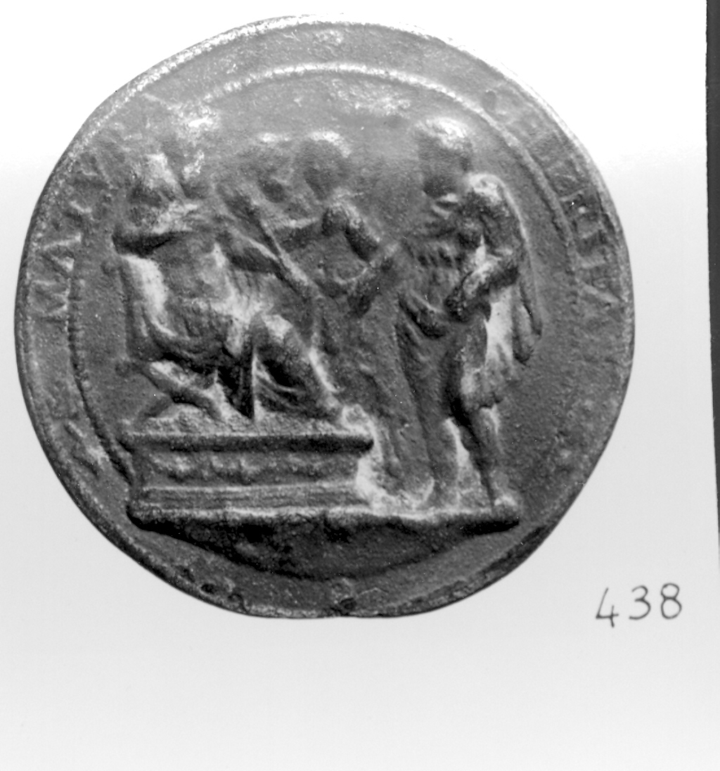 scena mitologica (medaglia, elemento d'insieme) di Cavallerino Nicolò (sec. XVI)