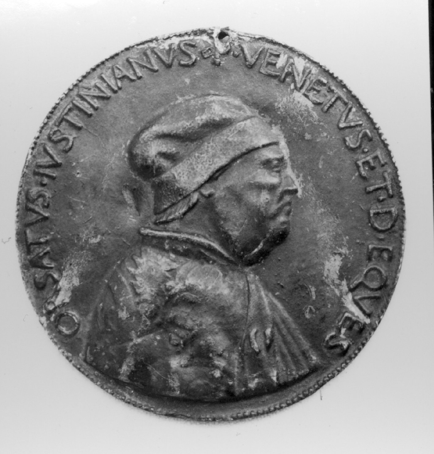 ritratto d'uomo di profilo (medaglia, elemento d'insieme) di Guidizzani M (sec. XV)