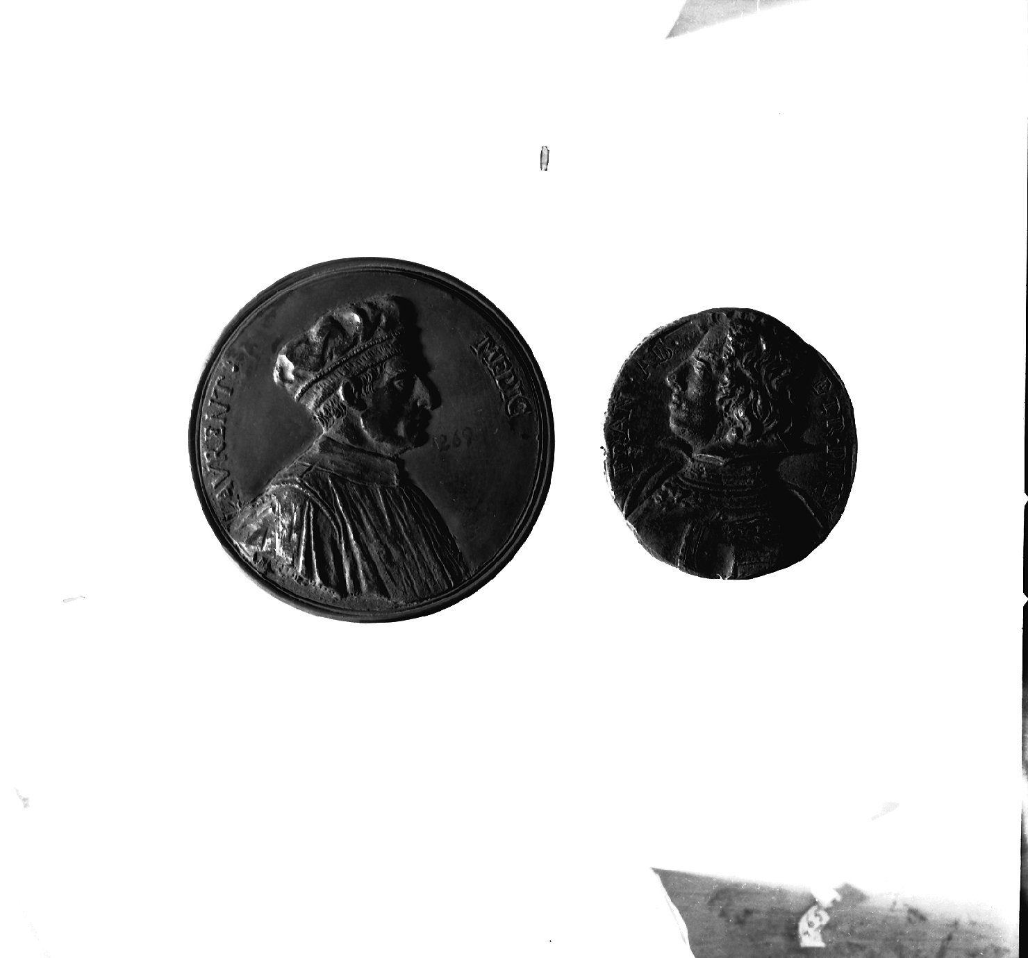 testa d'uomo (medaglia, elemento d'insieme) - ambito dell'Italia centrale (sec. XV)