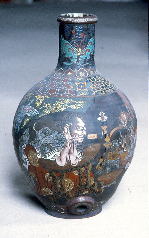 guerrieri (vaso) - ambito giapponese (sec. XIX)