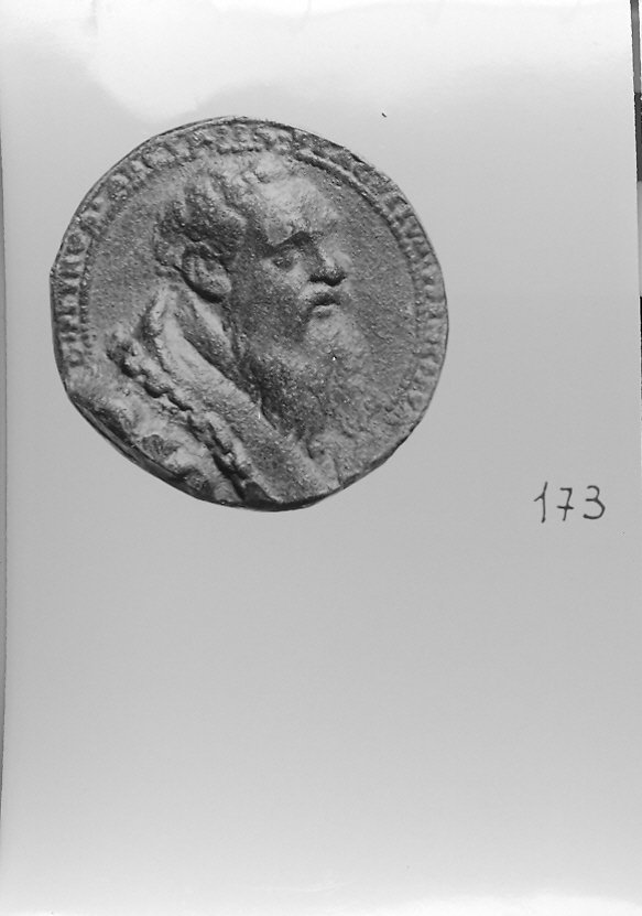 ritratto d'uomo di profilo (medaglia, opera isolata) - bottega aretina (fine/inizio secc. XV/ XVI)