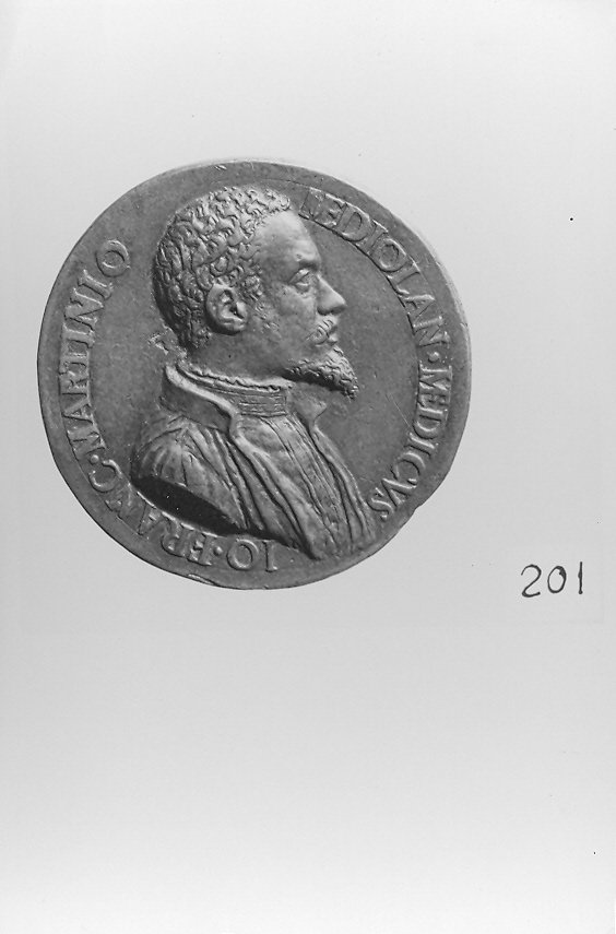 ritratto d'uomo di profilo (medaglia, opera isolata) - bottega milanese (sec. XVI)