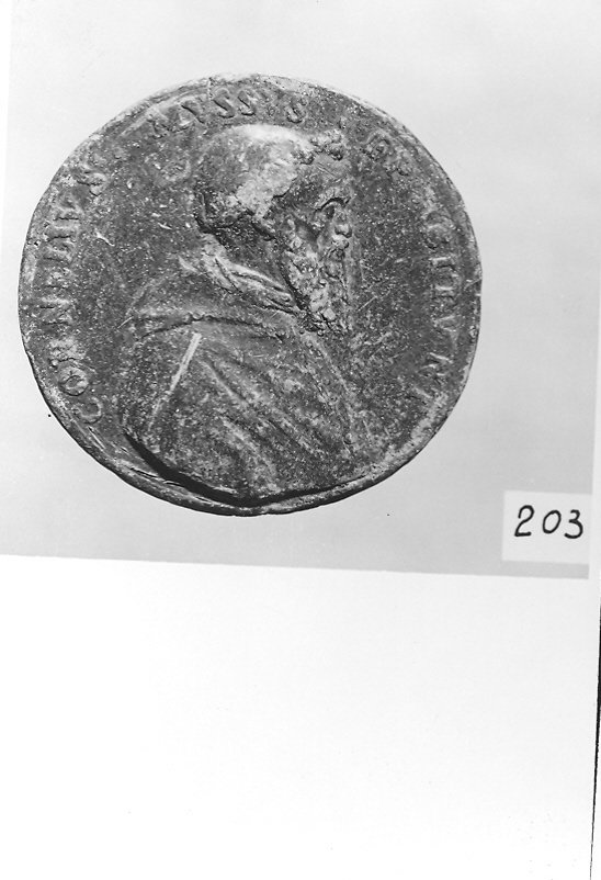 ritratto d'uomo di profilo (medaglia, opera isolata) - bottega milanese (sec. XVI)